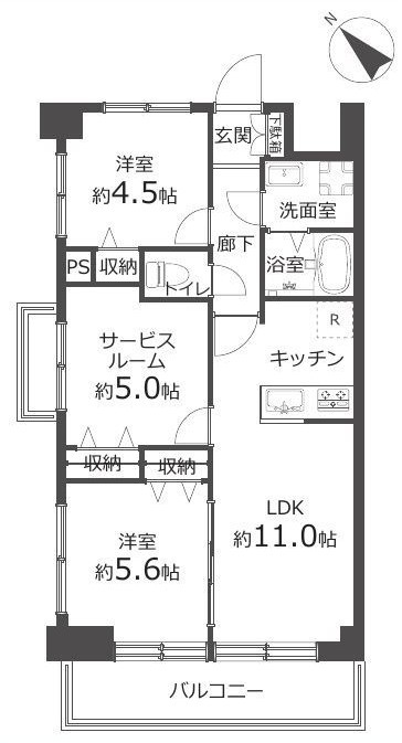 ルックハイツ金町（11階部分）／仲介手数料無料／新規フルリノベーションの間取り