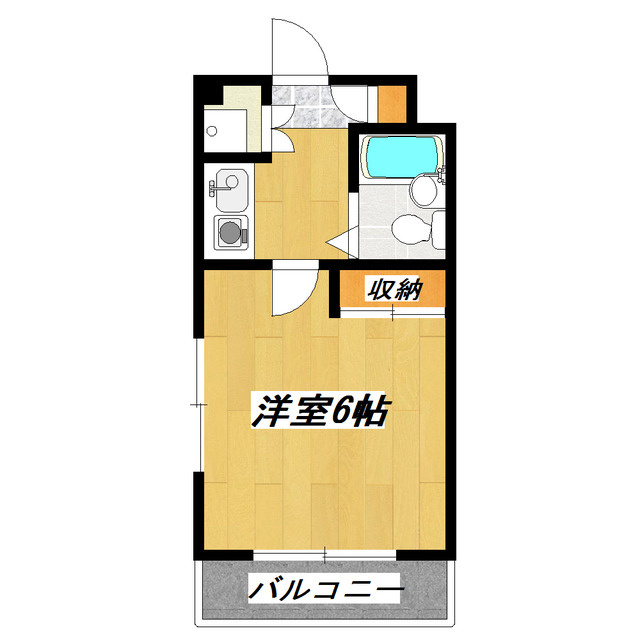 瑞江マキノビルの間取り|シンプルな１Ｋです！