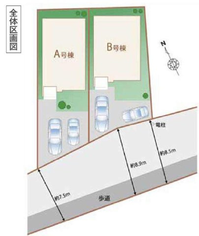 三鷹市新川4丁目 京王線 仙川駅 新築戸建の区画図
