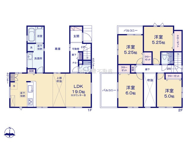 《仲介手数料無料》川越市霞ケ関北３丁目9-24新築一戸建てブルーミングガーデンの間取り