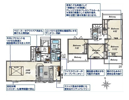 坂戸市伊豆の山町新築戸建の間取り