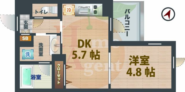 【間取り】 | ZOOM中野坂上 | 1DKのお部屋です。