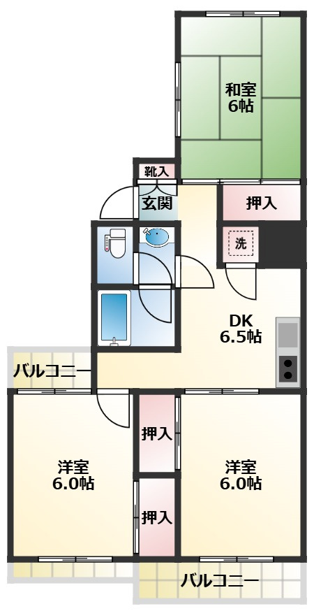新町ベルメゾンの間取り
