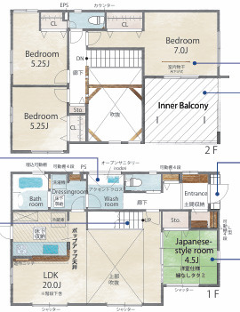 福岡市南区柏原２丁目　１号棟の間取り
