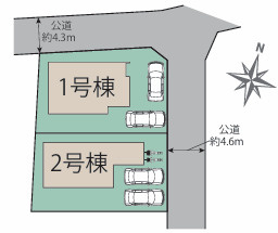 福岡市南区柏原２丁目　２号棟の区画図