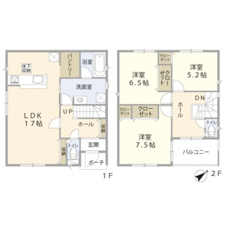 【間取り】 | つくば市観音台第15　新築戸建て　1号棟 | 人気の間取りタイプで需要の高い物件です。使いやすさと居住性を兼ね備えており、初めてのお住まいにもおすすめできる内容となっております。