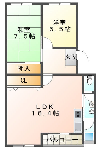星陵台住宅2号棟の間取り