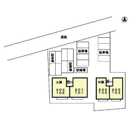 アンプルール　B棟の駐車場|駐車スペースもあります☆