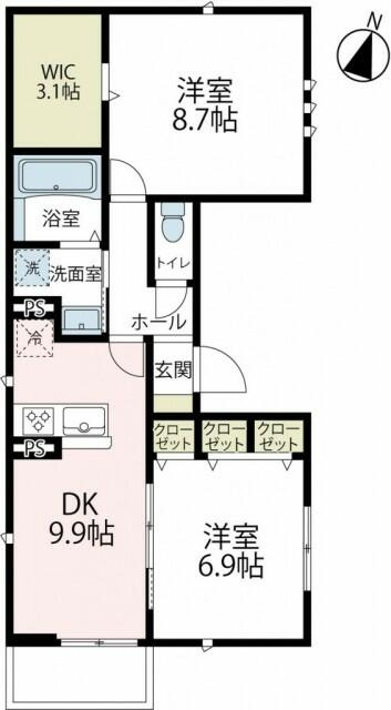 横浜市港北区大曽根１丁目のアパートの間取り