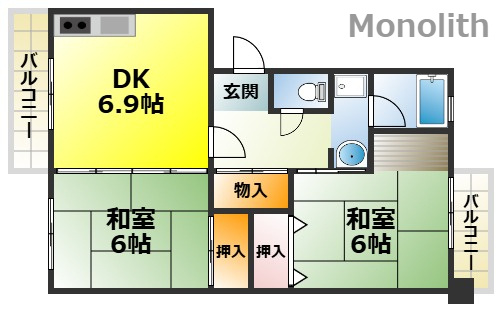 泉北鴨谷台３丁３号棟の間取り