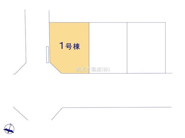杉並区善福寺4丁目 全3棟1号棟の区画図|土地面積/101.23㎡建物面積80.38㎡の3LDKの新築戸建。
伸びやかな南側7.8ｍ公道・西側5.4ｍ公道に面する建物です