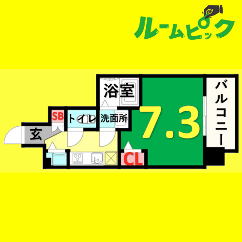 エスリード千種パークフロント　名古屋市賃貸　仲介手数料無料の間取り