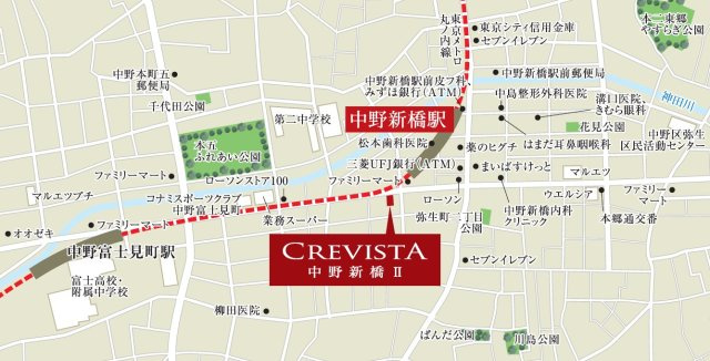 クレヴィスタ中野新橋Ⅱの地図