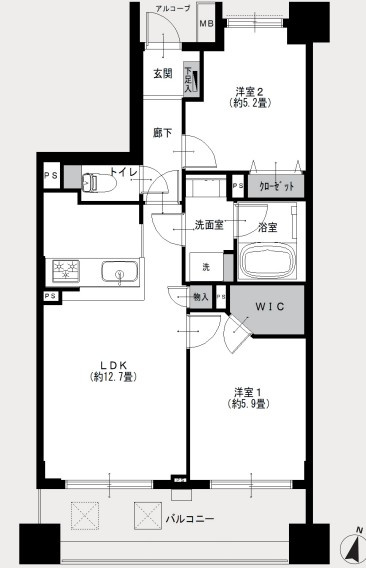 藤和シティホームズ桜木町ＢＡＹーＳＣＡＰＥの間取り