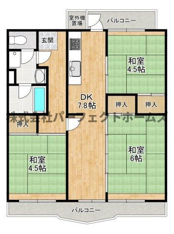 釈尊寺第一住宅第2号棟の間取り