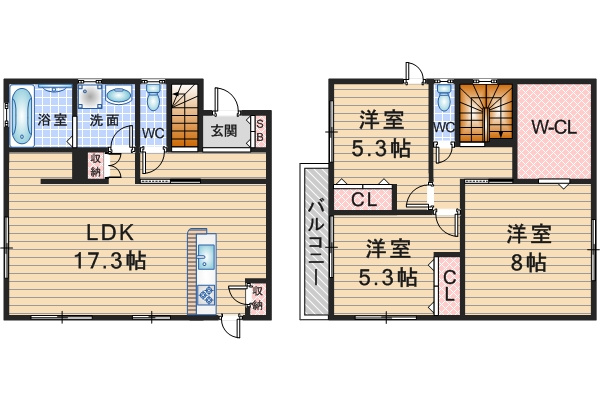 北桜塚メゾンの間取り