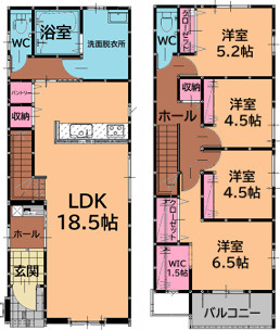 福津市花見の里３丁目５期　２号棟の間取り