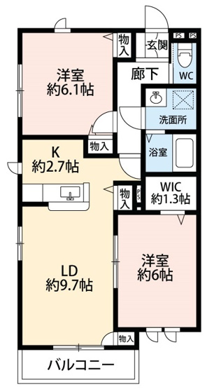【間取り】 | デュラアサヒC棟