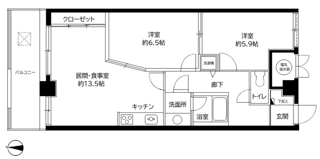 【間取り】 | ライオンズマンション川奈マリンビュー　5階