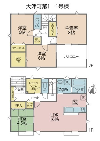 出雲市大津町　新築建売住宅　4棟現場　①号地の間取り