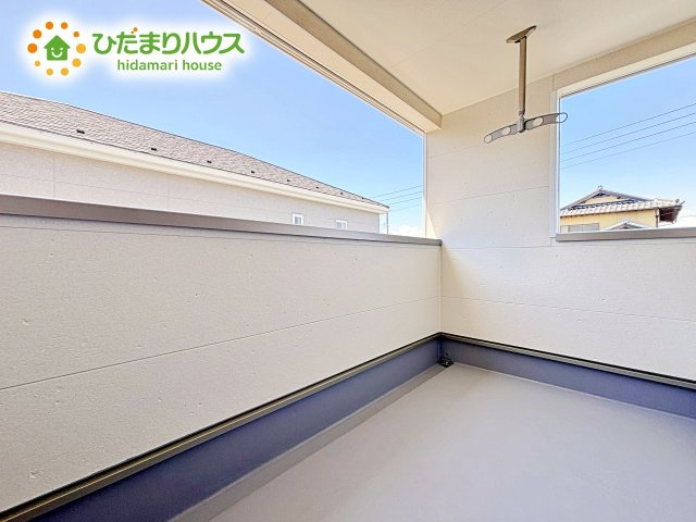 【バルコニー】 | ひたちなか市平磯町第2　新築戸建　2号棟 | 広いインナーバルコニーは、ランドリースペースだけでなく、椅子を置いて風にあたりながら読書なんていかがでしょうか(^^♪