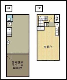 大阪市生野区中川西１丁目の店舗事務所の間取り