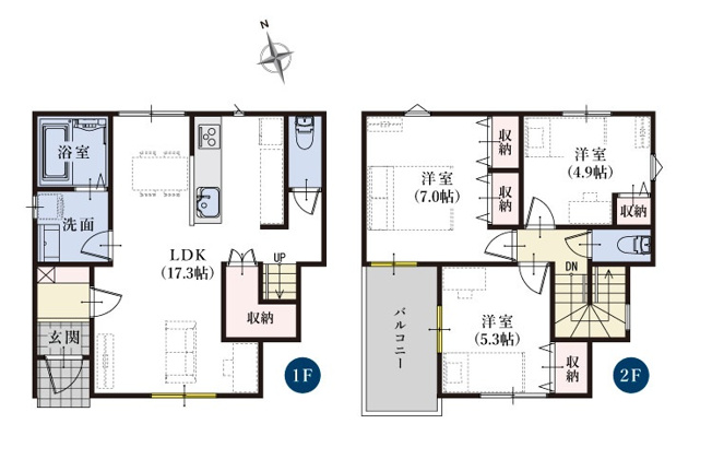 【間取り】 | 駿河区丸子六丁目5期　新築戸建　4号棟