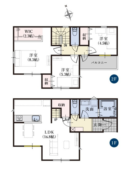 【間取り】 | 駿河区丸子六丁目5期　新築戸建　2号棟
