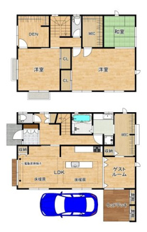 【間取り】 | 鷹合２丁目　中古一戸建 | 【土地約４７．７０坪】ゆとりある敷地でのびのび新生活をここではじめませんか♪資料請求だけでもお気軽にお問い合わせ下さい！