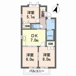【間取り】 | パークヒル津田　A