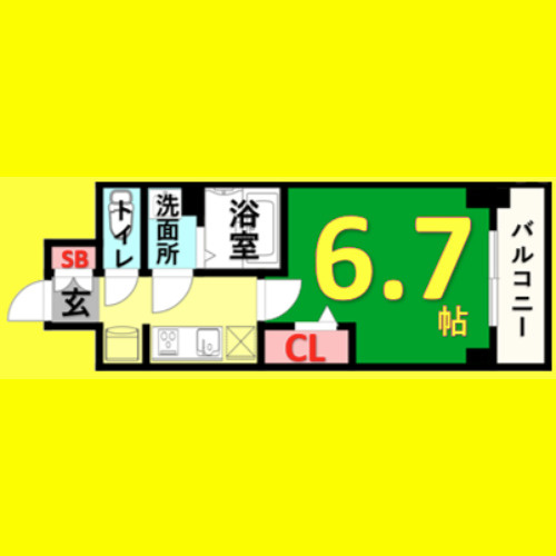 プレサンス広小路通今池　名古屋市賃貸 仲介手数料無料の間取り