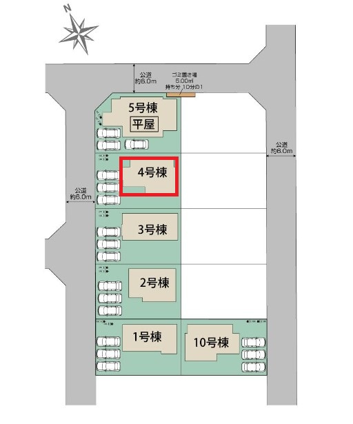 ブルーミングガーデン宇都宮市下岡本町ネオユニバースの区画図|【全10棟】各号棟の詳細については、お気軽にお問い合わせください♪