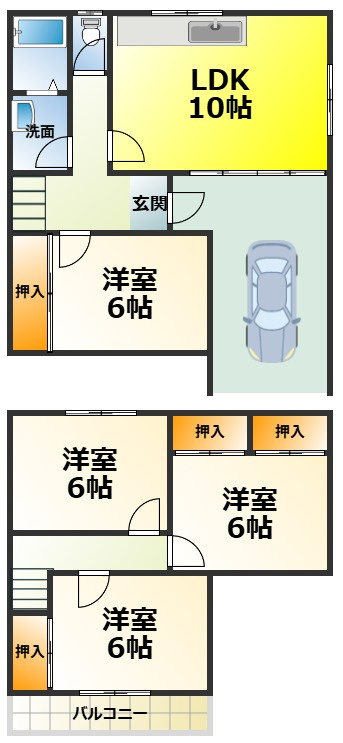 和泉市伏屋貸家の間取り