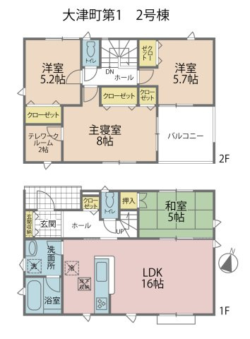 出雲市大津町　新築建売住宅　4棟現場　②号地の間取り