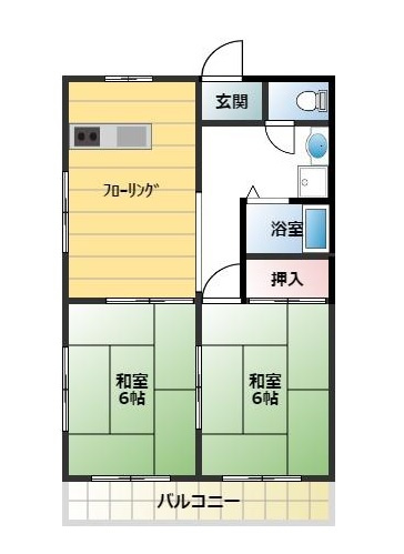 唐津市鏡のアパートの間取り