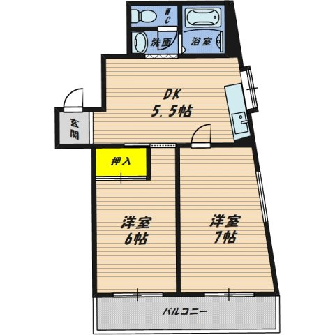 【間取り】 | アミティハイツ太子橋