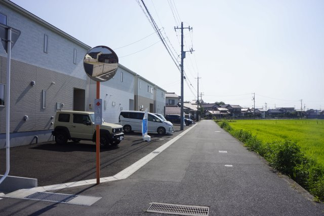 出雲市大津町　新築建売住宅　4棟現場　④号地の前面道路含む現地写真