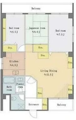千代田区麹町１丁目の賃貸マンションの間取り