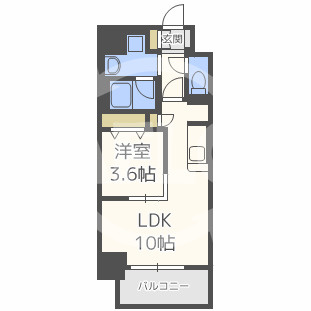 アーバネックス堂島の間取り|アーバネックス堂島　開放感のある間取り