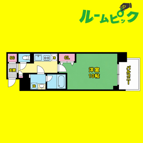 プレサンスジェネ千種内山Ⅱ　名古屋市賃貸　仲介手数料無料の間取り