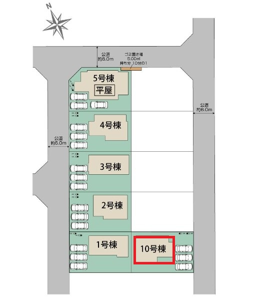 ブルーミングガーデン宇都宮市下岡本町ネオユニバースの区画図|【全10棟】各号棟の詳細については、お気軽にお問い合わせください♪