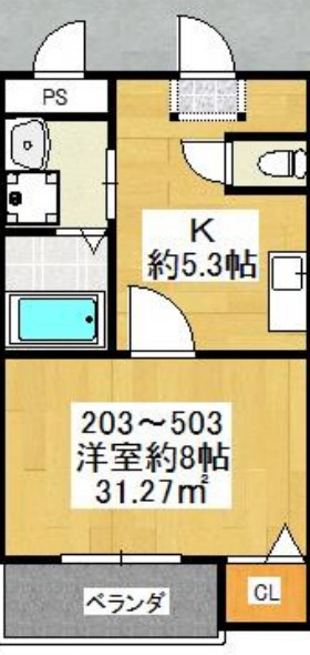 アンソレイユ菱屋西の間取り
