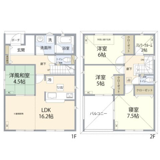 【間取り】 | 常総市水海道天満町第3　新築戸建て　2号棟 | 人気の間取りタイプで需要の高い物件です。使いやすさと居住性を兼ね備えており、初めてのお住まいにもおすすめできる内容となっております。
