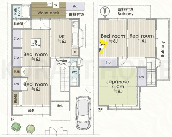 長岡京市久貝2丁目　中古戸建の間取り