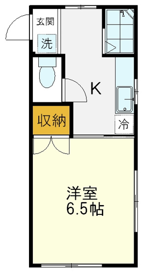 【間取り】 | パティオ・ミハス | パティオミハス、203号室、１Ｋ