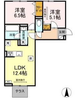 【間取り】 | クレール林V