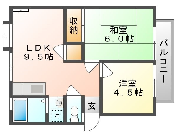 【間取り】 | ハイツ鳥越 B