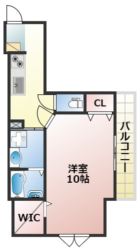 熊本市中央区古大工町の賃貸マンションの間取り