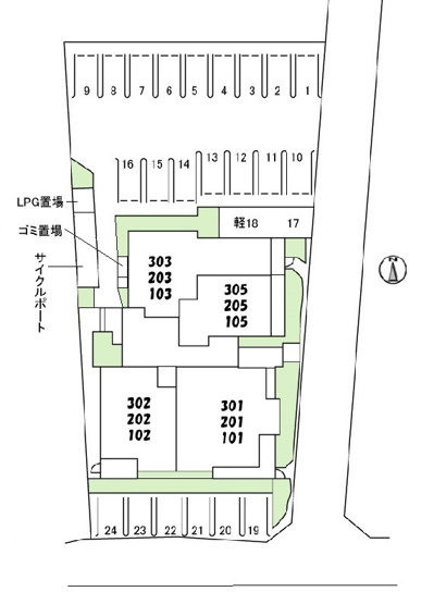 【区画図】 | ベレオガーデンズ福富西