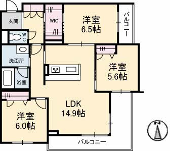 【間取り】 | ベレオガーデンズ福富西